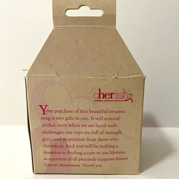 Cherish Ceramic Mug Breast Cancer Awareness  12 oz - Picture 5 of 12